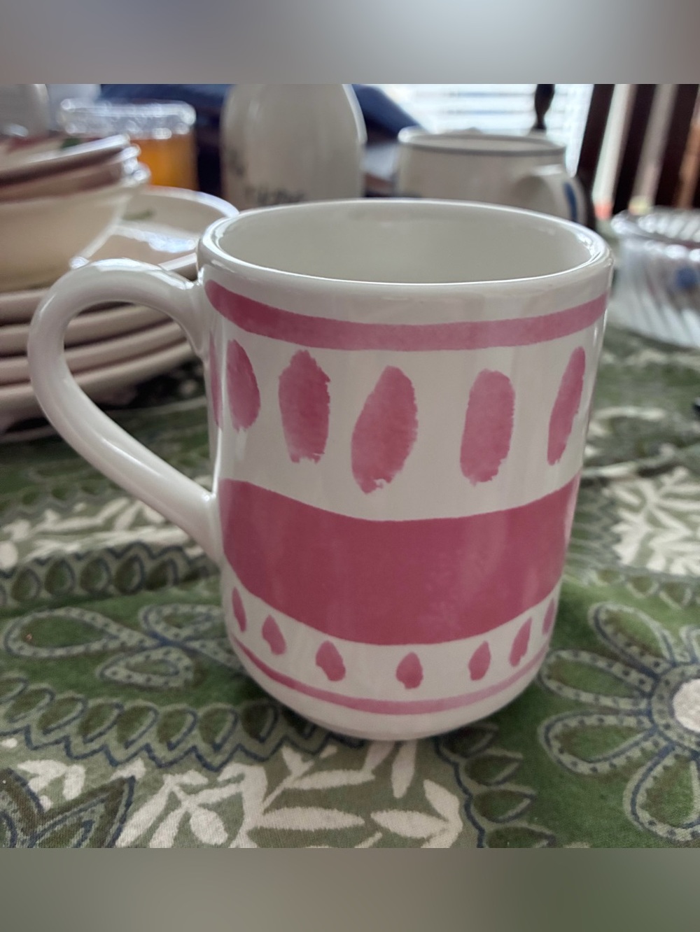 Kate Spade/Lenox Handpainted Pink & White Mug.